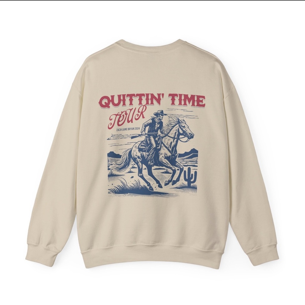 NWT! Zach Bryan The Quittin' Time Tour Crewneck Sweatshirt Merch - Picture 5 of 7